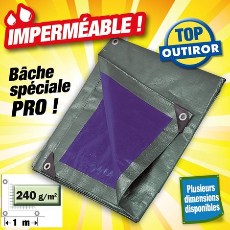 Bâche grande résistance qualité professionnelle en 240 gr/m2 Dimensions: 5m X 8m (1/2)
