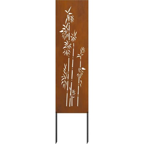 vidaXL Garden Privacy Screen Floral Rusty 32 x 140 cm Weathering Steel