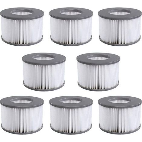 Lot de 8 cartouches filtrantes de rechange pour piscine gonflable Mspa, jacuzzi Ruikalucky (1/4)