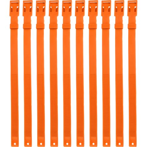 Lot de 10 colliers pour chèvres, en polyuréthane (PU) de 58 cm (23 pouces), réglables, pour animaux de ferme (vaches, chevaux, moutons), couleur orange. (1/5)