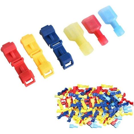 480-piece T-wire connector, quick-connect terminal blocks, quick-disconnect fork lug combo kit (1/4)
