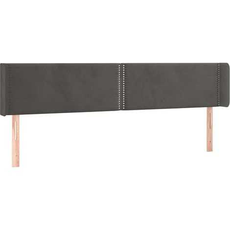 Maison Exclusive - Kopfteil mit Ohren Dunkelgrau 183x16x78/88 cm (1/5)