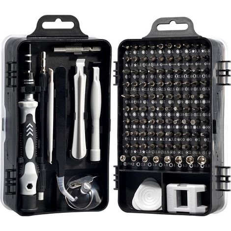 Kit Tournevis de Précision, Jeu de Tournevis Outils de Réparation Professionnel 115 en 1 Set Tournevis Magnétique Multi-fonction pour Iphone Laptop (1/5)