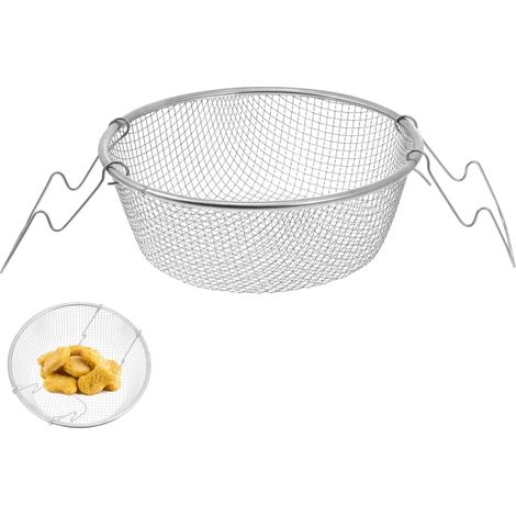 Panier à Friture Inox 22 Cm Poignée Acier Inoxydable, Passoire la Cuisine pour Friteuse, Panier de Cuisson Polyvalent pour Frites, Poissons et Petits Aliments – Accessoire Cuisine (1/5)