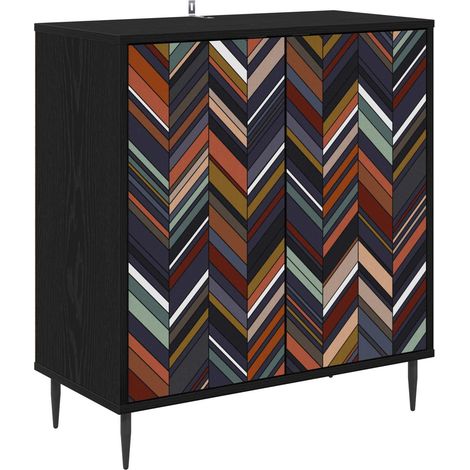 Maison Exclusive - Credenza OMMEN Rovere Nero 69 x 33 x 76 cm Legno ingegnerizzato (1/5)