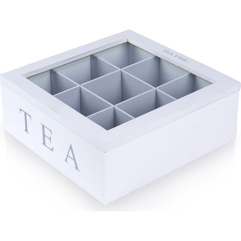 Recipiente para té, organizador de madera, caja para té, 9 compartimentos (1/5)
