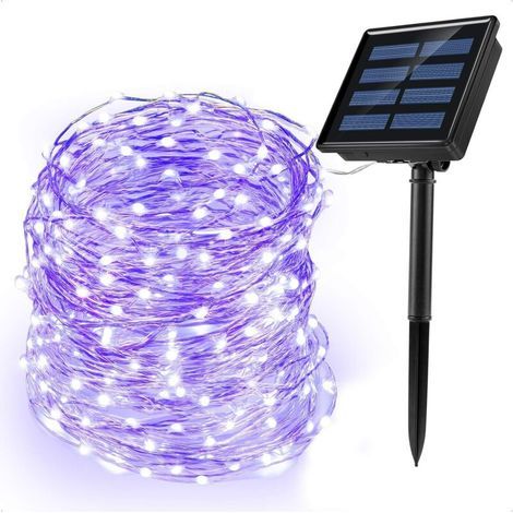 Guirlande lumineuse solaire d'extérieur, 200 LED, 22 m, 8 modes, étanche IP65 (1/5)