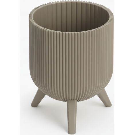 Blumentopf auf Füßen, grau, skandinavischer Deckel, modern (1/3)