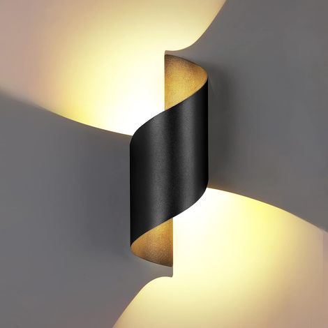 aplique LED de pared para exteriores, aluminio impermeable IP65, 12 W 3000 K, para jardín, terraza o patio. (1/5)