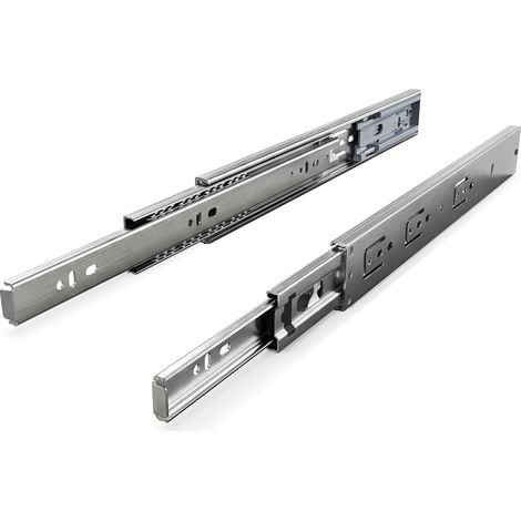 Randaco 10 Paar Schubladenschienen 350 mm Vollauszug, 3-teilig, Softclose mit Selbsteinzug, 45 kg Tragkraft, Schubladenauszug aus Stahl (1/5)