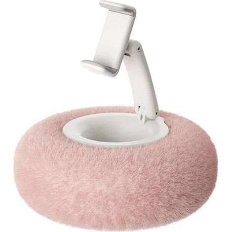 Support tablette et téléphone pliable rose, réglable à 360°, coussin de maintien, pour lit, canapé, lecture et bureau (1/5)
