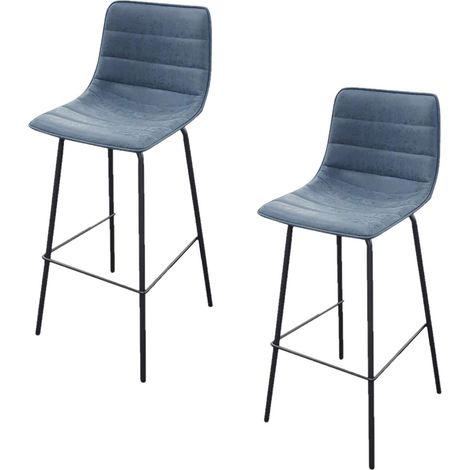Lot de 2 chaises de bar en velours avec pieds en métal BROOKLYN (1/3)