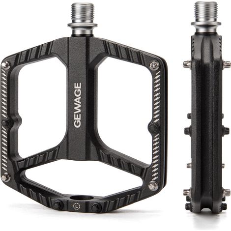 Pédales de vélo MTB, pédales plates en aluminium moulé sous pression avec axe en acier Cr-Mo, 16 broches interchangeables, douille DU + roulement scellé, pédales antidérapantes pour VTT, gravel (1/5)