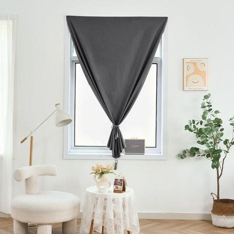 Rideaux auto-adhésifs à scratch, occultants à 99 % (1 pièce), gris, sans perçage, thermiques, 120 x 150 cm (1/5)