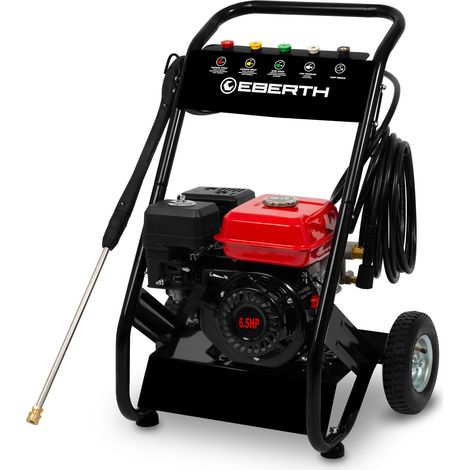 Idropulitrice a benzina 6,5CV 210bar 12L/min tubo 5m pistola 196cc 4T avv. a cavo - EBERTH (1/5)