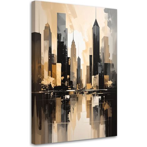 Quadro su tela, Città moderna del futuro in beige, 20x30 (1/5)
