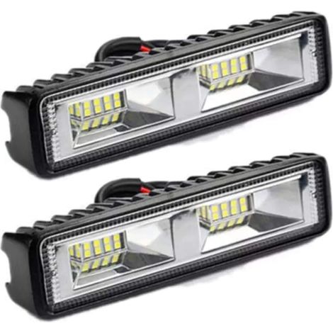 Phare De Travail LED - 12 V 24 V - 16 LED 48 W - Étanche IP67 - Pour Tracteur Moto Camion ATV SUV - Lot De 2 (1/5)