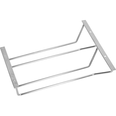 Porte-verres à pied double rangée en acier inoxydable, support suspendu pour verres à pied sous les armoires (1/5)