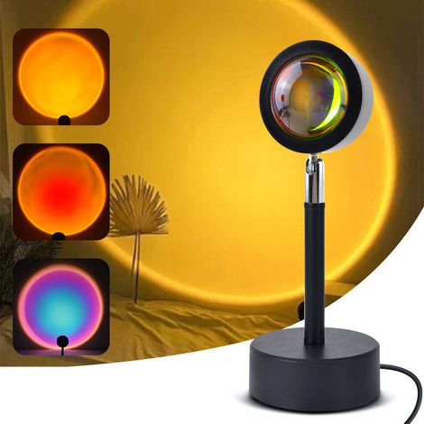 Sunset Lamp, 180° Rotatif Sunset Projektion Lampe, lumières de projecteur LED modernes, Lampe de projection USB Night Light Sunset, Convient pour le mur fond photographie la chambre salon (1/5)