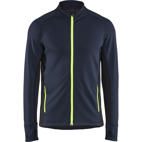 Veste de travail micropolaire STRIKER 4735 Bleu marine/Jaune fluo XXL