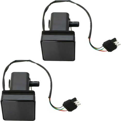2 coperture per gancio di traino da 2 pollici con lente fumé, luce freno a 15 LED