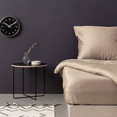 Satin King Fitted Sheet (ES) 160 x 200+30 cm 100% Algodón SATIN Beige 125 gr/m² (1/3)