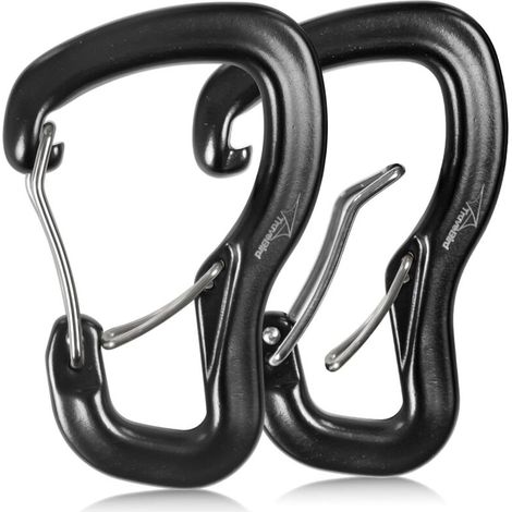 Mousqueton robuste 8 kN (800 kg), mousqueton ultraléger en aluminium avec double porte en forme de B, pour hamac, camping (1/5)
