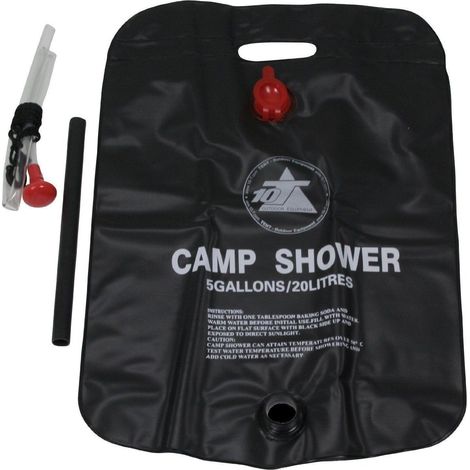 DOCCIA SOLARE 15 LT CON DOCCETTA PVC ATOSSICO PER CAMPEGGIO VACANZE DF 502992