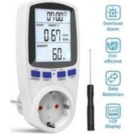 Testeur et détecteur de tension, grand écran LCD, protection contre les surcharges 3680W, compteur intelligent avec 7 modes, avec un tournevis (1/4)