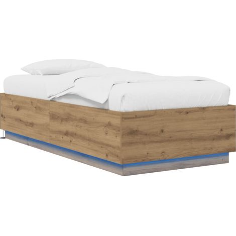 Maison Exclusive - Letto con LED con strisce LED Rovere Artigianale 80 x 200 cm (1/5)