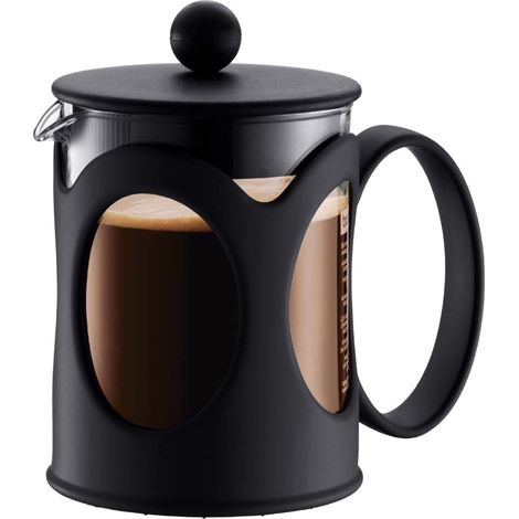 Cafetière à Piston - 500ml / 4 Tasses - Cafetière Manuelle en Verre Borosilicate et Inox - Passe au Lave-Vaisselle - Fabriquée au Portugal
