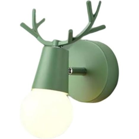 Luminaires Applique Murale Veilleuse Murale LED Vintage en Bois Bois de cerf pour Chambre intérieure Chambre d'enfant