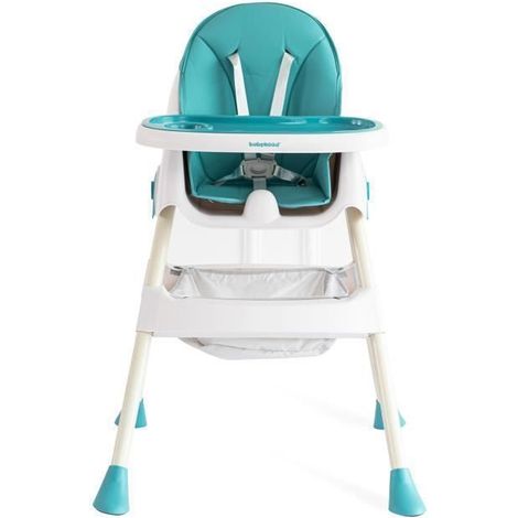 Seggiolone evolutivo pieghevole e regolabile con tavolo da pranzo per bambini - carico 15KG - Verde