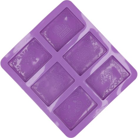 Moule à savon en silicone rectangulaire, 6 cavités originales, fait main pour gâteau, pâtisserie maison, moule de boulangerie créatif (1/5)