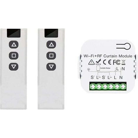 Interrupteur Volet Roulant Connecté WiFi 433Mhz Compatible Smart Life Avec Télécommande 2 Canaux
