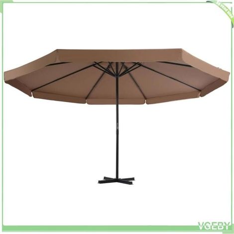 Parasol de jardin - FAFEICY - 276324 - Taupe - Ø 5 m - Manivelle incluse (1/5)