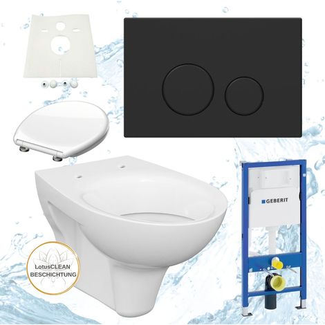 Geberit Vorwandelement Design WC Drückerplatte schwarz Komplettset (1/5)