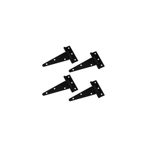 Hochbelastbare, verzinkte, schwarze, 10 cm große dreieckige T-Scharniere, geeignet zum Aufhängen von Schranktüren und Gartenkisten (4er-Pack, 10 cm (schwarz lackiert)). – Crezuo