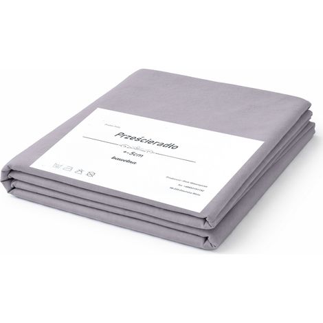 Drap-housse en coton gris 160 x 200