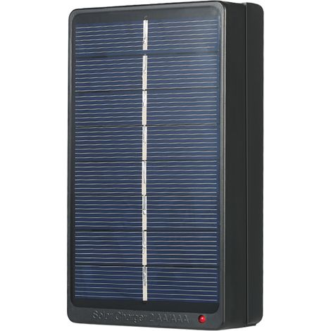 Solar-Akkuladegerät – AA/AAA-Akkuladegerät mit 4V 1W Solarpanel, LED-Anzeige und Verpolungsschutz