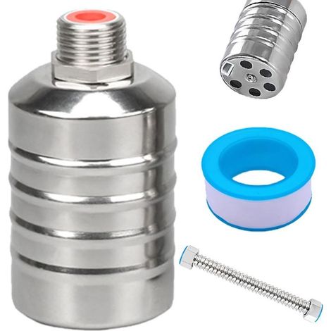 1/2" Vanne à Flotteur Automatique, Vanne à flotteur entièrement automatique en acier inoxydable, vanne piscine avec tuyau fileté de 30 cm pour Réservoirs D'Eau, Piscines, Tours D'Eau (1/5)