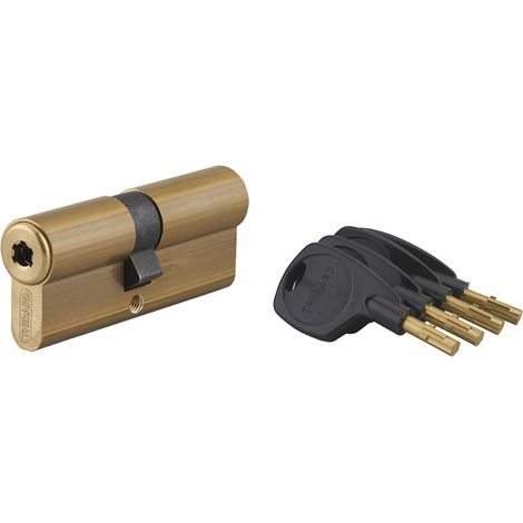 Cilindro europeo a doppia entrata Surveyor, 41x41mm, ottone, antisfilamento, 4 chiavi - THIRARD