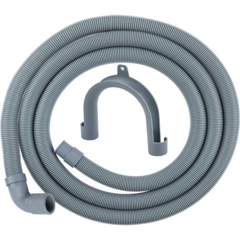 Tuyau de vidange pour lave-linge de 1,5 m avec support et collier de serrage pour lave-linge et lave-vaisselle. (1/5)