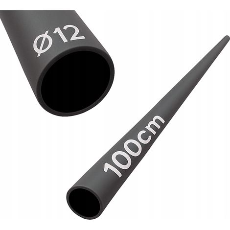 Tube en acier - 100 cm - Ø 12 mm - Noir - Revêtement en poudre - Durable et élégant