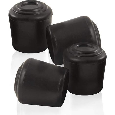Qté: 16 Embouts en Caoutchouc - Pour Pieds des Tables, Chaises, Meubles - Différentes Couleurs et Tailles Disponibles (19 ou 20mm, Noir) (1/5)