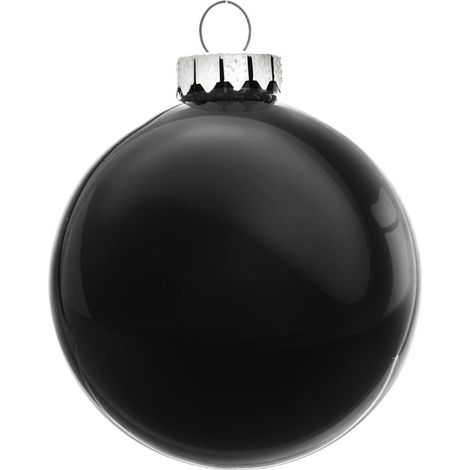 ARPIMEX Box 12 Sfere Natale Vetro D 10 Cm Nero