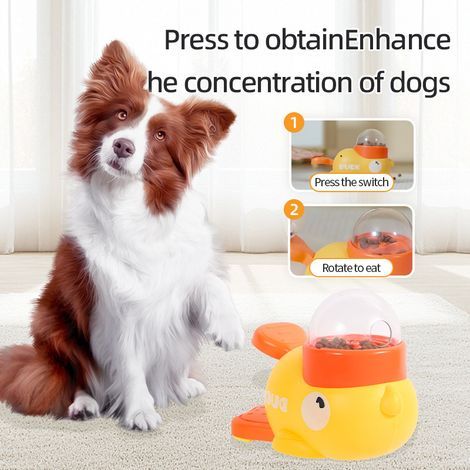 Distributeur automatique canard jaune, jeu interactif distributeur de nourriture pour chat et chien (1/5)