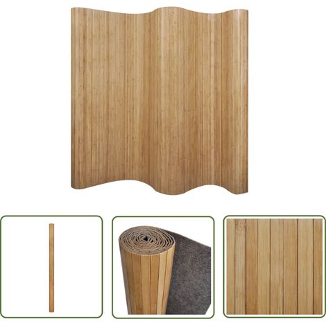 Cloison amovible en bambou naturel 250x165 cm – Écran d'intimité opaque – Support non-tissé – Décoratif et flexible (1/4)