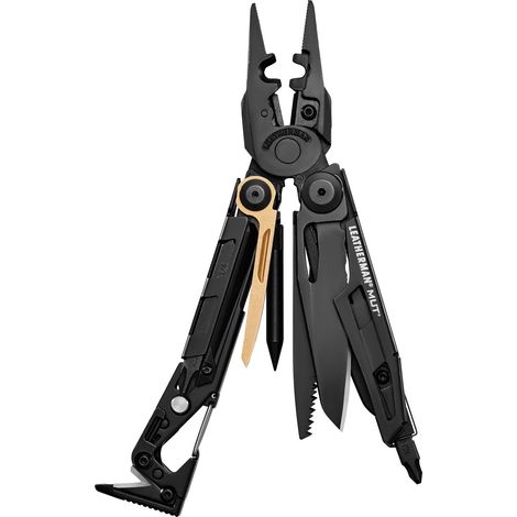Leatherman MUT® EOD Black – Multiherramienta táctica con 15 funciones, hoja 420HC, funda molle negra, alicate, cortadores reemplazables y gancho de corte (1/5)