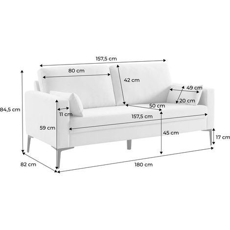 sweeek - 3-Sitzer-Sofa mit Cordbezug, Cord, Ocker